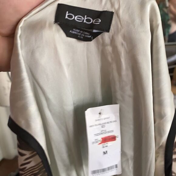 Bebe V-Neck Color Blocked Printed Dress Resort Cruise Boho Vacation Event - Picture 12 of 12